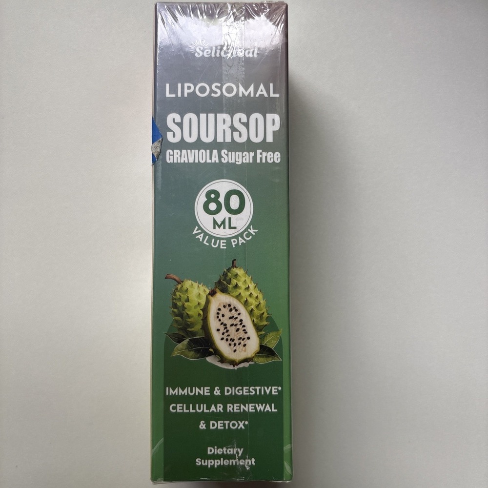 Selicheal Liposomal Soursop Graviola Sugar Free‎ Drops 80 ML Value Pack New - Picture 2 of 3
